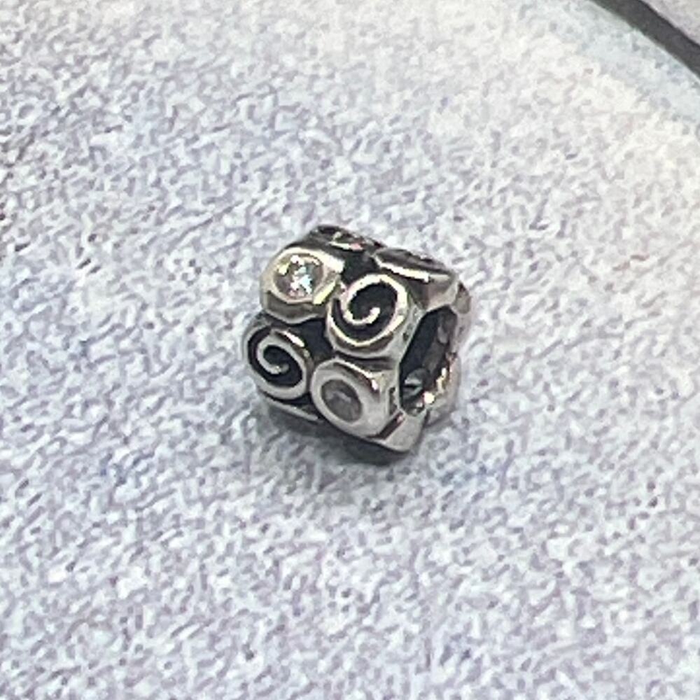 Retired PANDORA Swirlies CZ Charm